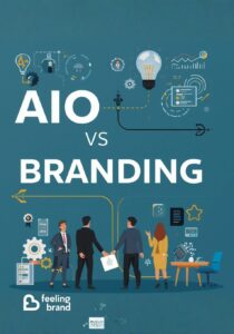 Ilustraciòn sobre la integraciòn del branding y la inteligencia artificial feeling brand
